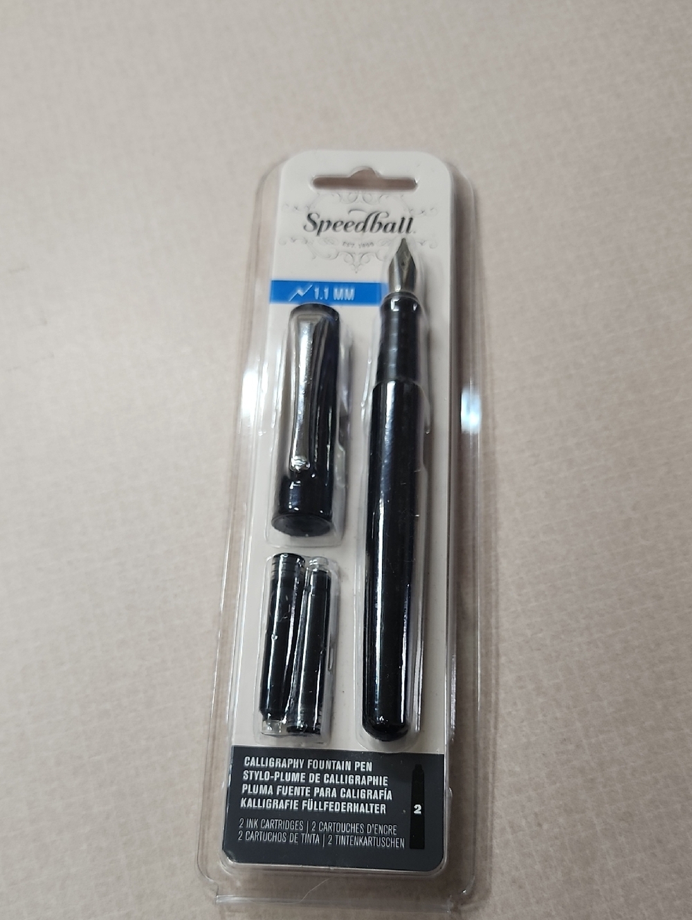 Black Calligraphy Fountain Pen - 1.1mm